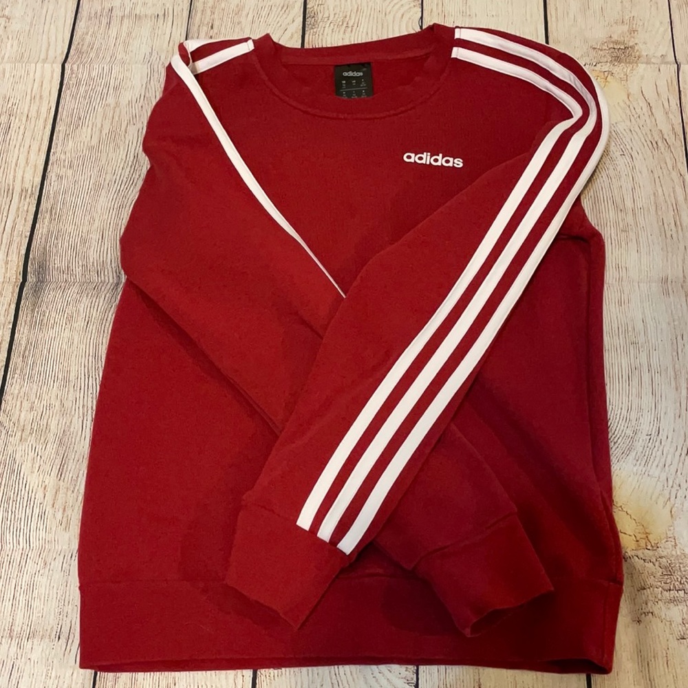 Red Adidas Pullover Sweater